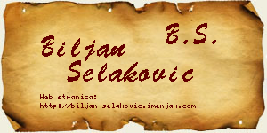 Biljan Selaković vizit kartica